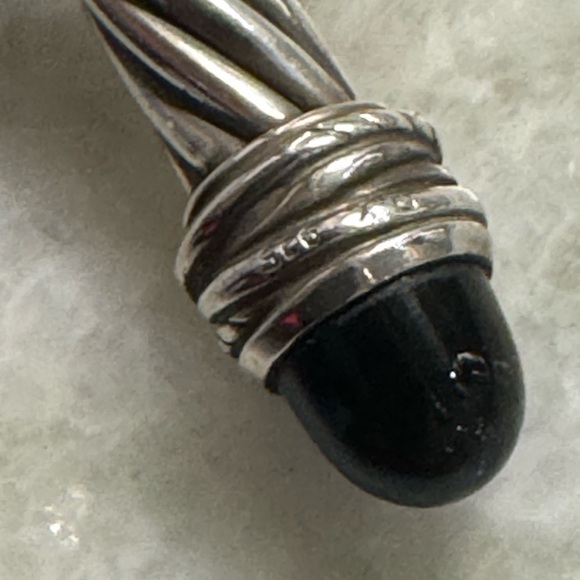 David Yurman Cable Bracelet 7mm Size small Onyx and Diamond - Picture 16 of 16